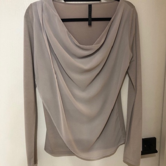 Tana & Bee Sheer Overlay Gray Top - Picture 2 of 8